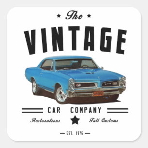 Sticker Carré Garage Vintage Pontiac GTO 1966