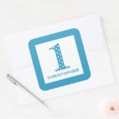Sticker Carré Garçon 1er anniversaire (Enveloppe)
