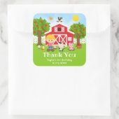 Sticker Carré Garçon aux cheveux blonds Joyeux anniversaire Roug (Sac)