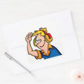 Sticker Carré Garçon avec casque (Enveloppe)