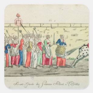 Sticker Carré Garde avancée des femmes allant à