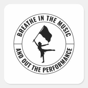 Sticker Carré Garde couleur Drapeau Corps Danse Marche Bande Étu