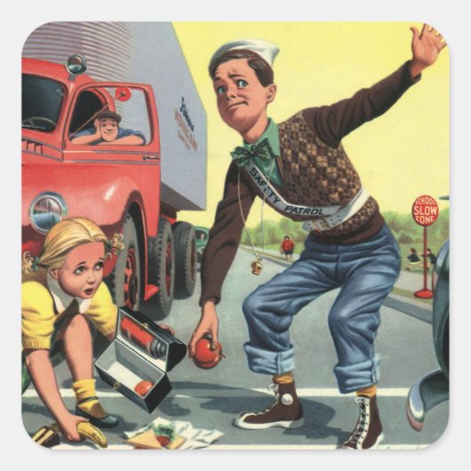 Sticker Carré Garde de passage de la patrouille de sécurité vint (Devant)