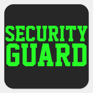 Sticker Carré Garde de sécurité néon vert
