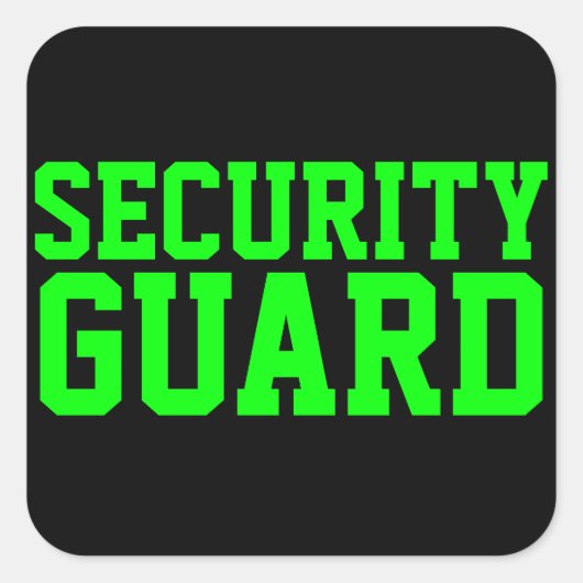 Sticker Carré Garde de sécurité néon vert (Devant)