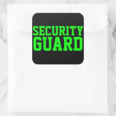 Sticker Carré Garde de sécurité néon vert (Sac)