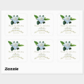 Sticker Carré Gardenia Green Mariage à fleurs complètes (Feuille)