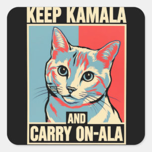 Sticker Carré Garder Kamala et continuer-A-La LA Kamala Harris