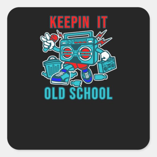 Sticker Carré Garder l'ancienne école (Devant)