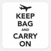 Sticker Carré Garder le sac et continuer (Devant)