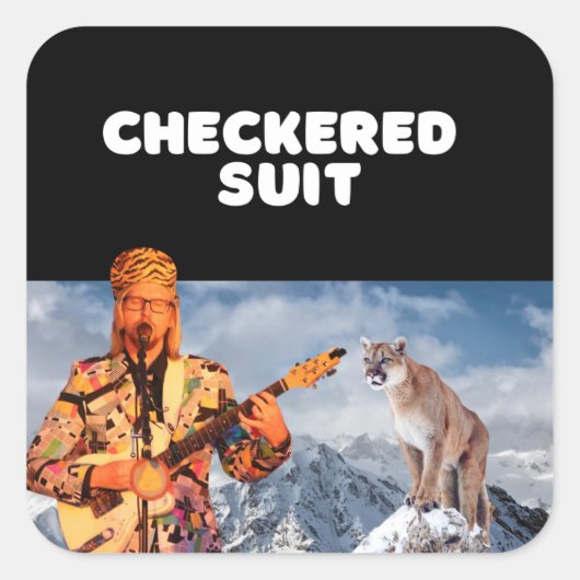 Sticker Carré Gardez les couguars à distance. (Devant)