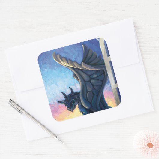 Sticker Carré Gargoyle Guardian (Enveloppe)