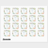 Sticker Carré Garland rose 60e 75e anniversaire du Mariage (Feuille)