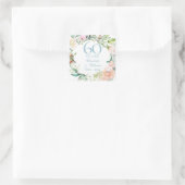Sticker Carré Garland rose 60e 75e anniversaire du Mariage (Sac)