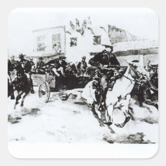 Sticker Carré Garret fait entrer Billy the Kid, 1880 (Devant)