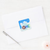 Sticker Carré GARY Sweet One Rose Frosting Premier anniversaire (Enveloppe)