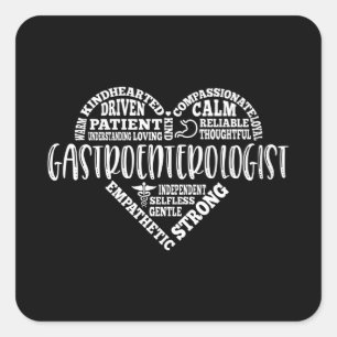 Sticker Carré Gastroentérologue, médecin GI, Gastro