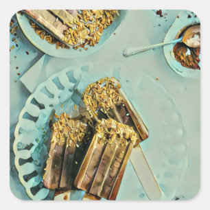 Sticker Carré Gâteau à la crème glacée