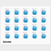 Sticker Carré Gâteau bleu Merci (Feuille)
