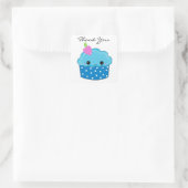 Sticker Carré Gâteau bleu Merci (Sac)
