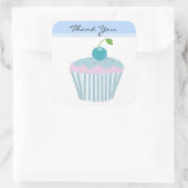 Sticker Carré Gâteau bleu Merci (Sac)
