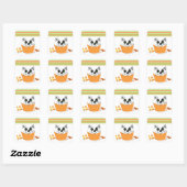 Sticker Carré Gâteau cupcake de chat d'Halloween (Feuille)
