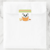 Sticker Carré Gâteau cupcake de chat d'Halloween (Sac)