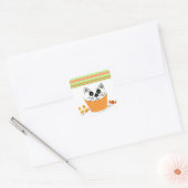 Sticker Carré Gâteau cupcake de chat d'Halloween (Enveloppe)