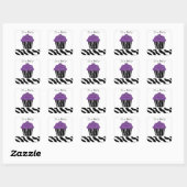 Sticker Carré Gâteau cupcake imprimé zèbre (Feuille)