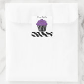 Sticker Carré Gâteau cupcake imprimé zèbre (Sac)
