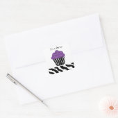 Sticker Carré Gâteau cupcake imprimé zèbre (Enveloppe)