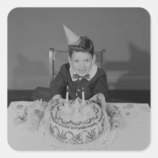 Sticker Carré Gâteau d'anniversaire (Devant)