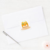 Sticker Carré Gâteau d'anniversaire orange moderne (Enveloppe)