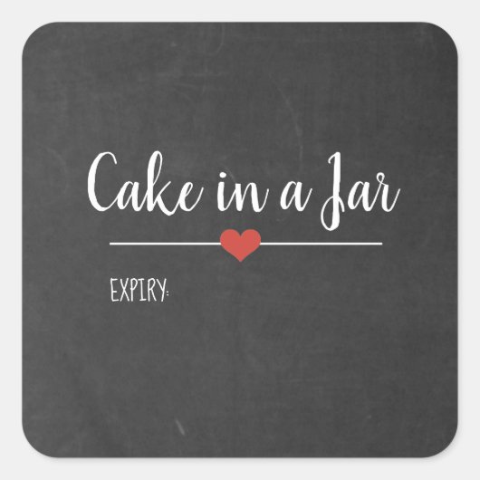 Sticker Carré Gâteau dans un tableau noir de jarre (Devant)