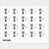 Sticker Carré Gâteau de ballon bleu marine pour 100e anniversair (Feuille)
