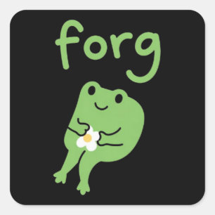 Sticker Carré Gâteau de grenouille mignon Kawaii Meme Mignon est