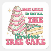 Sticker Carré Gâteau de Noël (Devant)