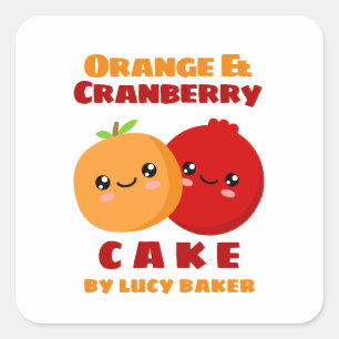 Sticker Carré Gâteau d'orange et de canneberge