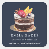 STICKER CARRÉ GÂTEAU FLORAL DE FRUITS PATISSERIE CUPCAKE BAKERY (Devant)