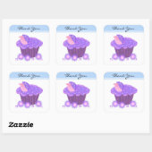 Sticker Carré Gâteau Merci Cupcake Violet (Feuille)