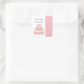 Sticker Carré Gâteau rose Enregistrer la date (Sac)