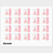Sticker Carré Gâteau Rose Save the Date (Feuille)