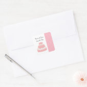 Sticker Carré Gâteau Rose Save the Date (Enveloppe)