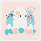 STICKER CARRÉ GATITO ROSA (Devant)