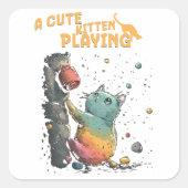 Sticker Carré Gatito Sonriente (Devant)