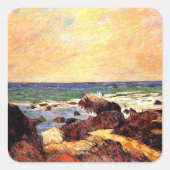 Sticker Carré Gauguin - Rocks and Sea, (Devant)