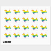 Sticker Carré Gay pride Dachshund/Wiener (Feuille)