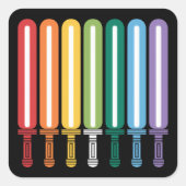 Sticker Carré GAY PRIDE du drapeau LGBT (Devant)