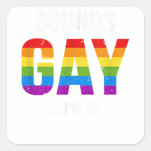 Sticker Carré Gay pride LGBT Sons Sons Gay Rainbow Color