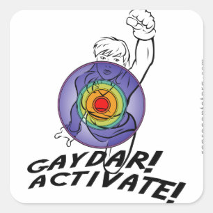 Sticker Carré Gaydar ! Activez ! Rainbow Lesbian
